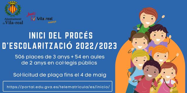 Inicio del proceso de escolarizacin del curso 2022/2023